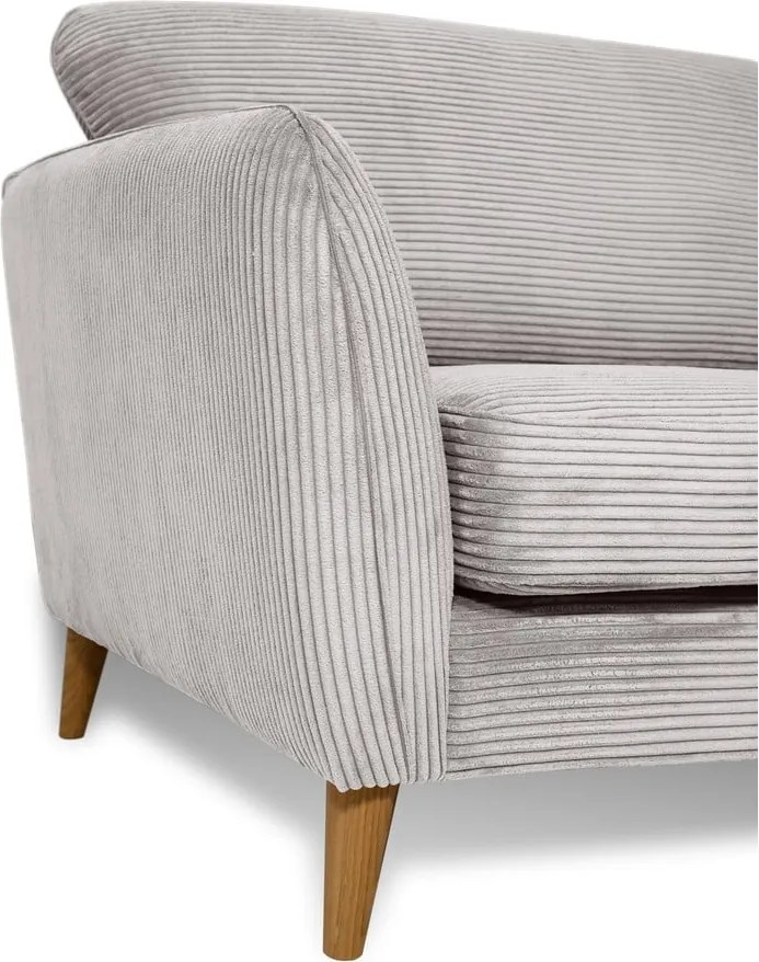 Divano in velluto a coste grigio chiaro 206 cm Paris - Scandic