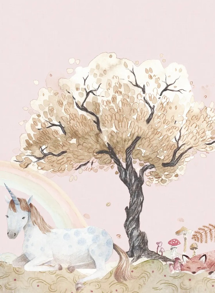Rebel Walls Wandbild Unicorn Dream - Bubblegum