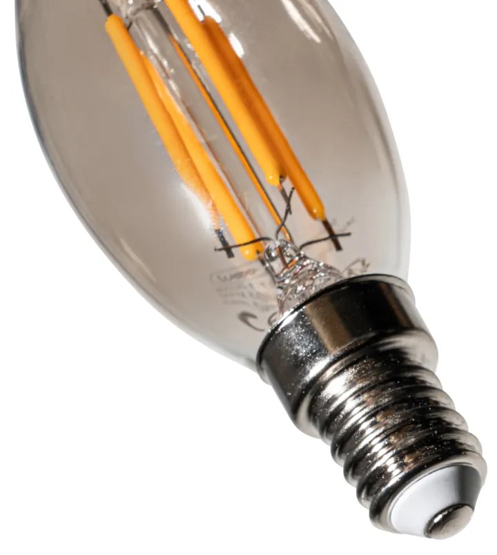 Set di 5 lampadine LED E14 dimmerabili BXS35 fumé 4W 300 lm 2200K