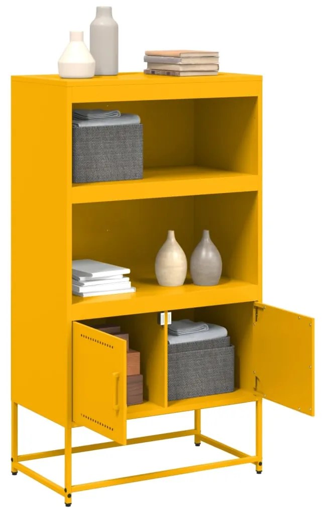 Credenza giallo senape 68,5x38,5x123,5 cm in acciaio