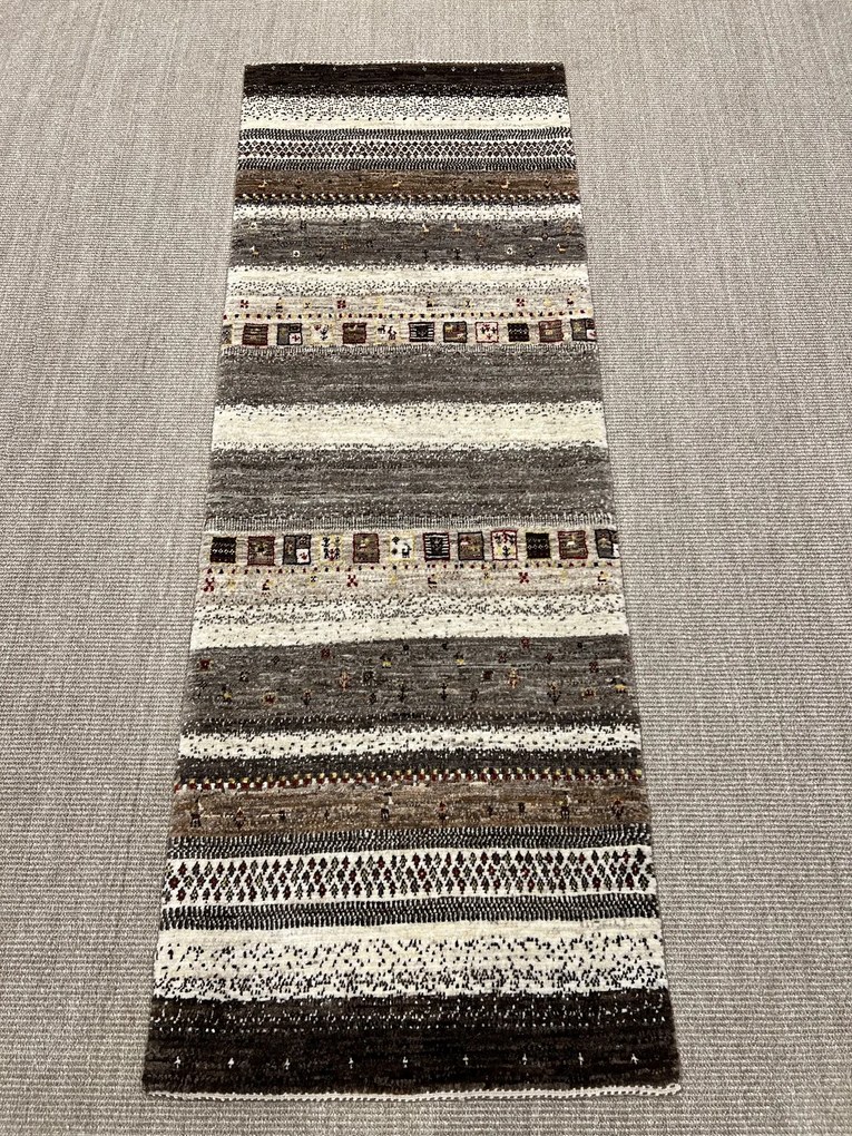 Loribaft Tappeto 80x200 Beige (Iran) Annodato A Mano