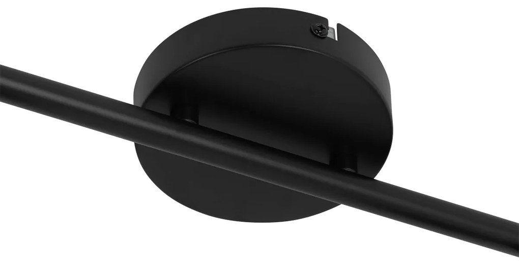 Faretto da soffitto nero con vetro fumé 2 luci orientabile - Laura