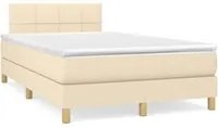 Letto a Molle con Materasso e LED Crema 120x190 cm in Tessuto 3270093