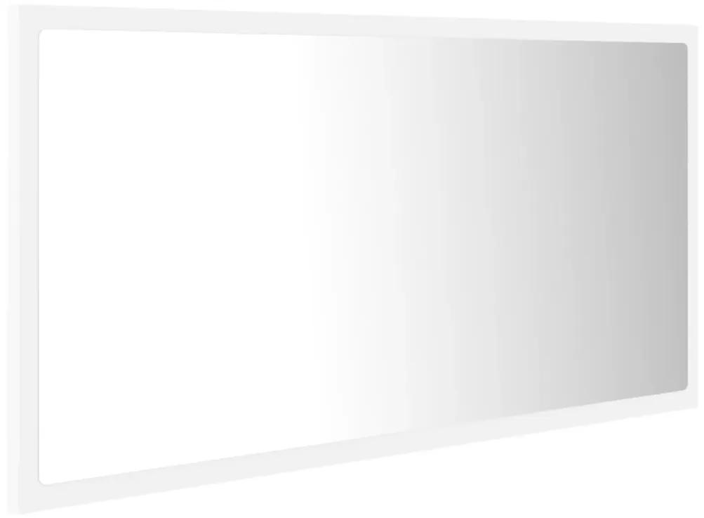Specchio da bagno con led bianco 90x8,5x37 cm in acrilico