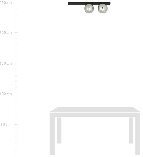 Plafoniera FIT 2xE14/10W/230V nero/grigio