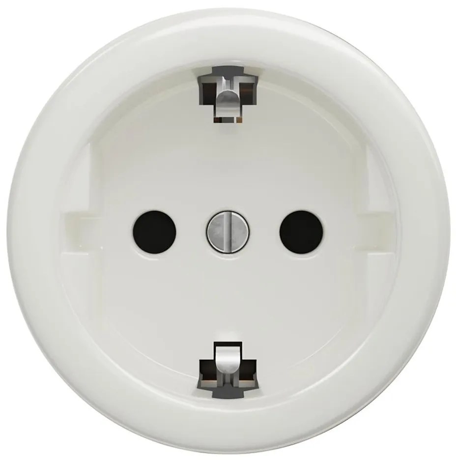 Kliklap - Presa domestica in stile retrò senza cornice SCHUKO 230V/16A bianca