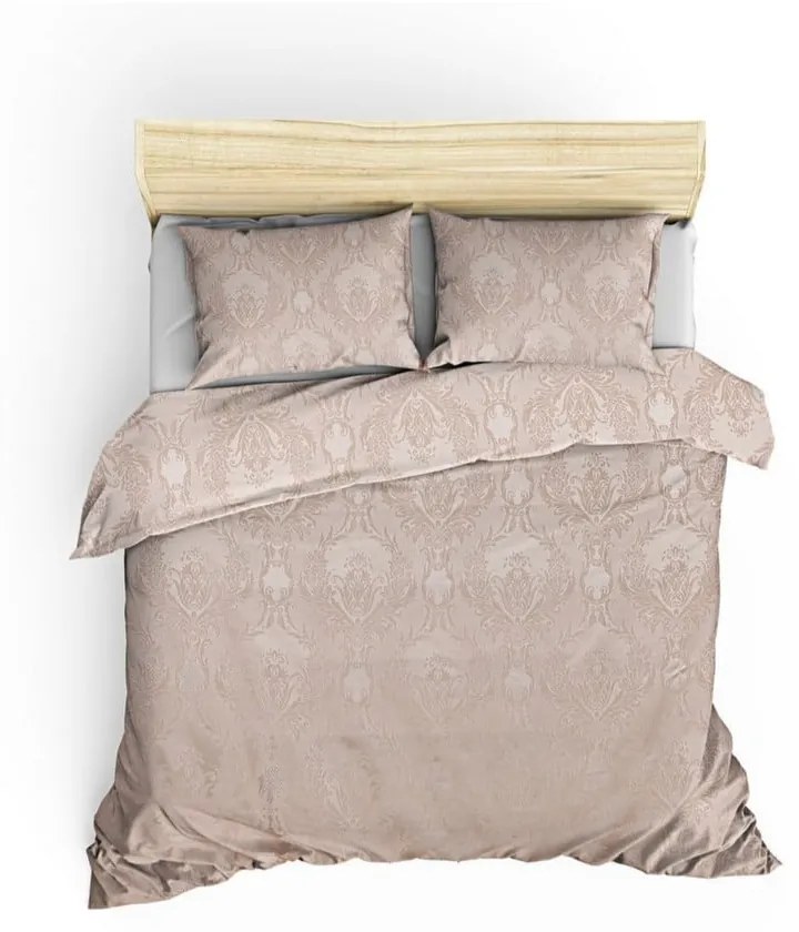 Set con copriletto e federe damascate beige 240x260 cm Beste - Mijolnir