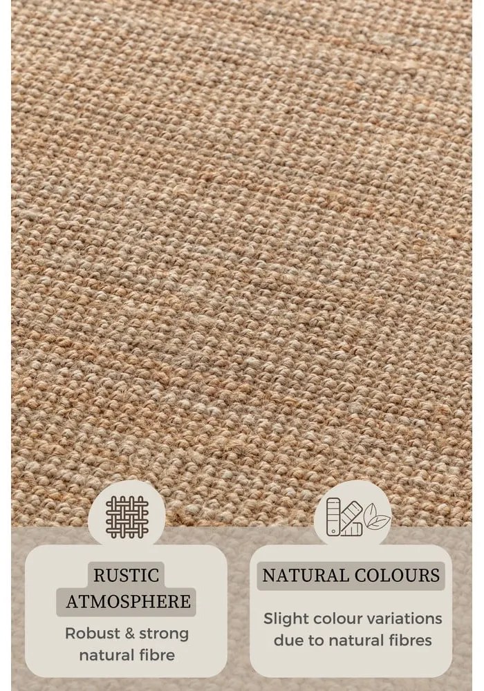 Tappeto di colore naturale in iuta 160x230 cm Bouclé – Hanse Home