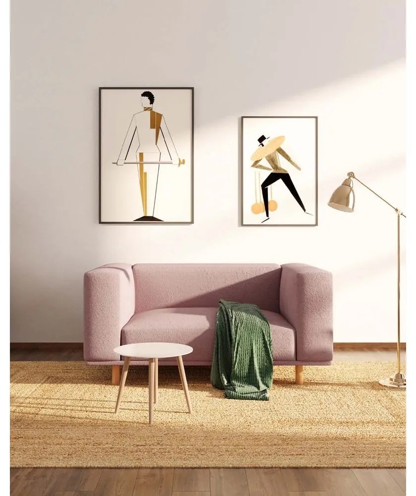 Poltrona relax rosa in tessuto bouclé Kukumo - Ame Yens