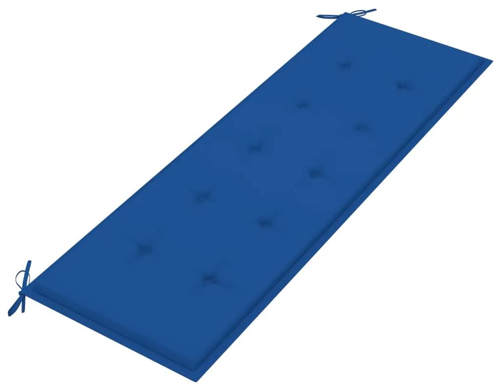 Panchina batavia cuscino blu reale 150 cm legno massello teak