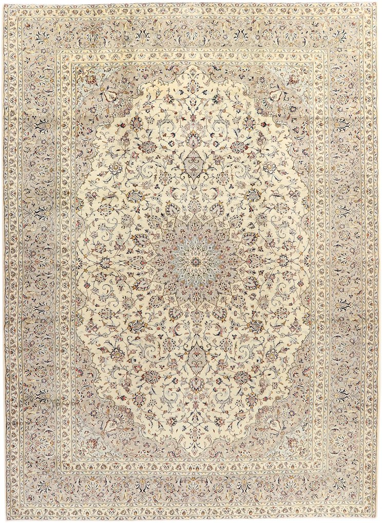 Kashan Tappeto persiano 410 x 300 Beige (Iran) Annodato A Mano