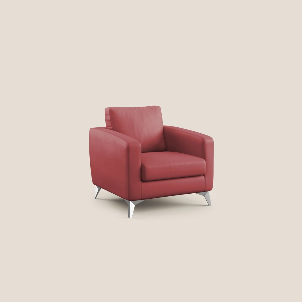Orione Poltroncina in ecopelle moderna e impermeabile T04 rosso