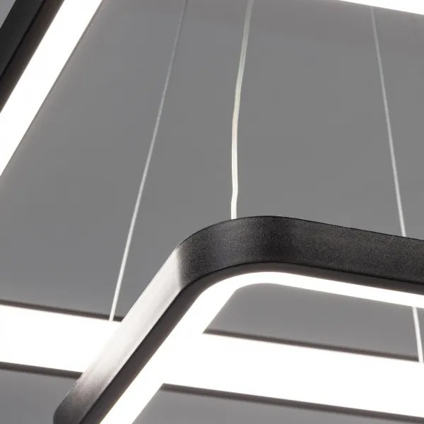 Brilagi - Lampada a sospensione LED dimmerabile con cavo FALCON SLIM LED/78W/230V 50x50 cm nero + telecomando