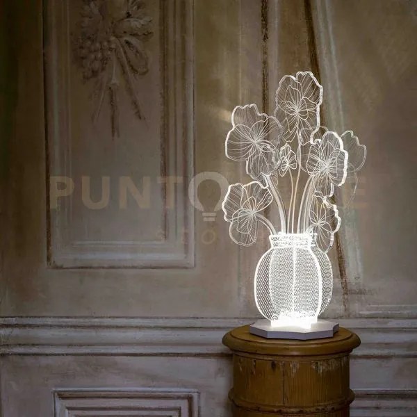 Lampada da tavolo margot rosa in cristallo acrilico decorato led 42...
