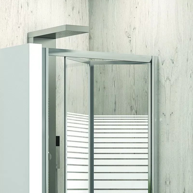 Porta doccia 90 cm a libro vetro serigrafato altezza 180cm KM4000S - KAMALU