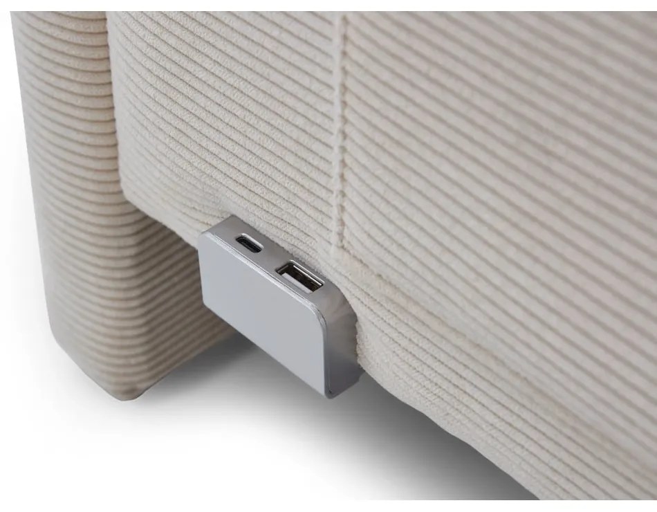 Letto da bambini beige imbottito con contenitore con rete inclusa 90x200 cm Cool – Meise Möbel