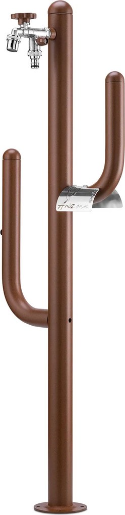 Fontana a Colonna Rubinetto Doppio in Ottone e Porta Tubo Arizona Belfer 42/ARZ Ruggine...