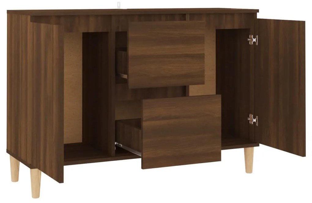 Credenza rovere marrone 103,5x35x70 cm in legno ingegnerizzato