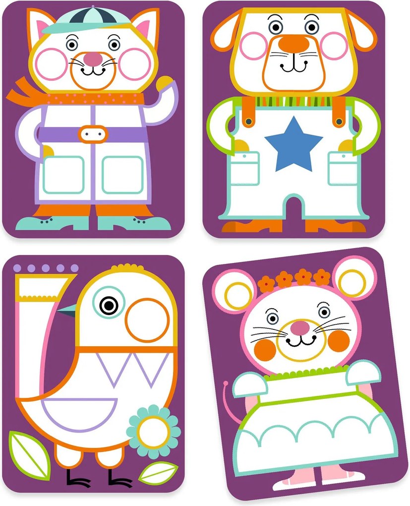 Pittura con tavolozza - animali colorati