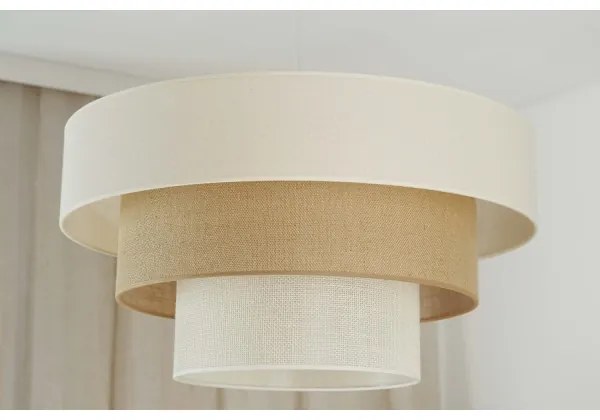 Brilagi - Lampadario a cavo DENVER LUNETA 1xE27/15W/230V Ø60 beige/marrone/crema