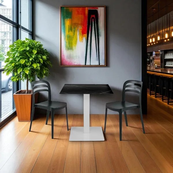 Sedia da giardino in polipropilene impilabile - DJANGO NERO 2 pezzi