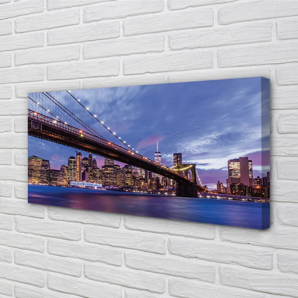 Quadro su tela Bridge Tower Sunbat 100x50 cm