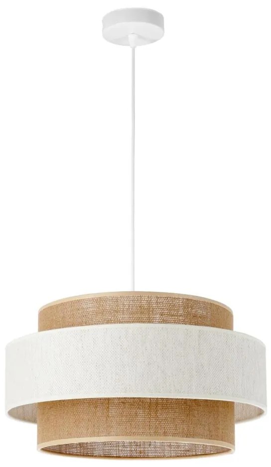 Lampadario a sospensione con cavo BOHO 1xE27/60W/230V diam. 40 cm crema/iuta