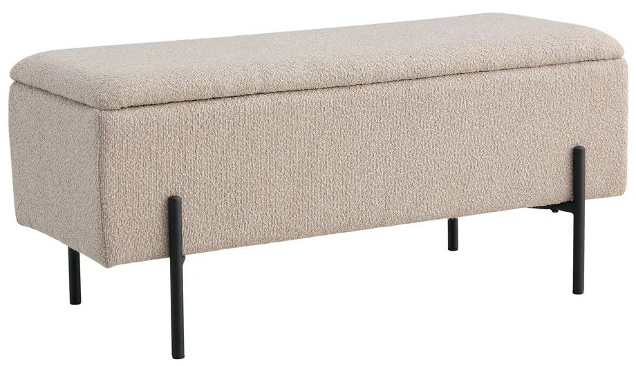 Panca beige in tessuto bouclé Watford - House Nordic