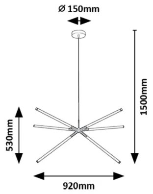 Rabalux 72168 - Lampadario LED a sospensione con filo NIVARO LED/36W/230V 3000K