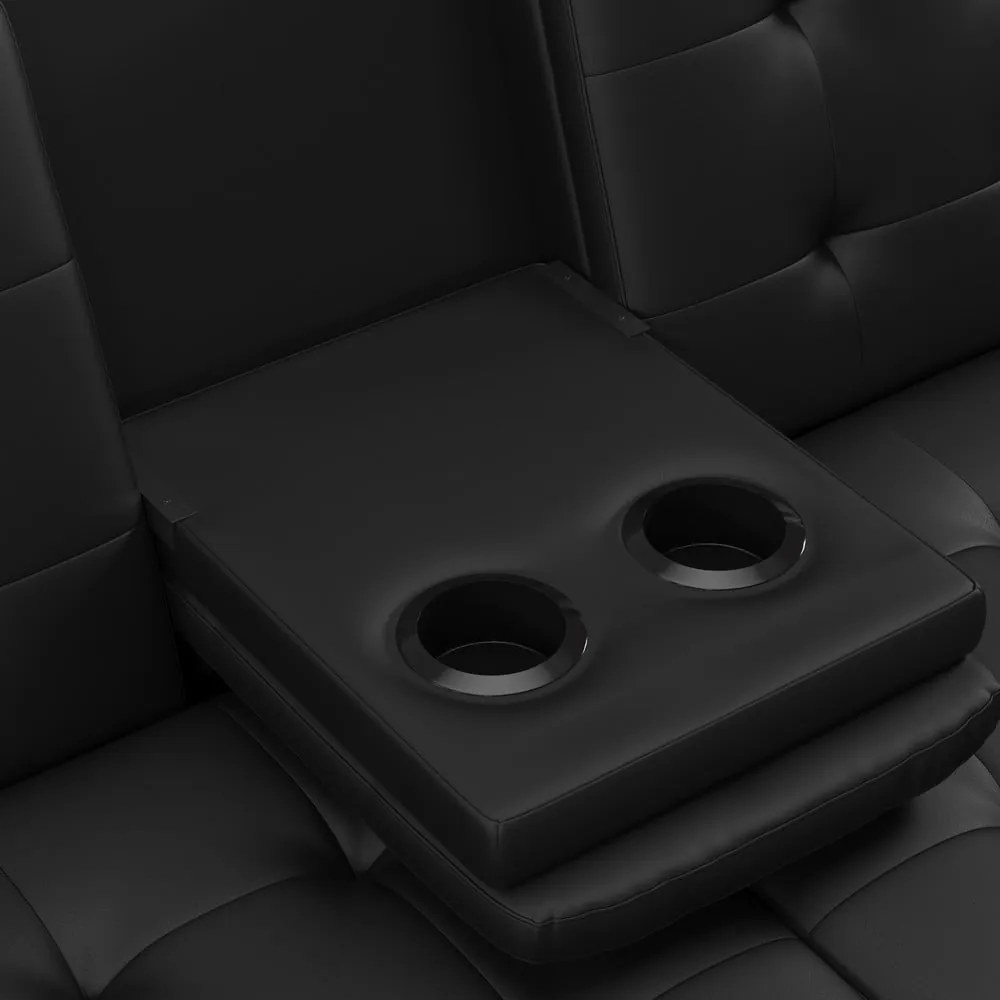 Divano letto nero in similpelle 191 cm Maine - Støraa