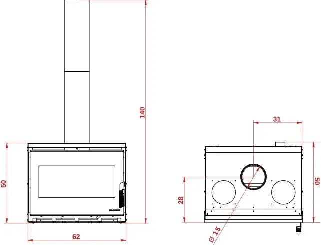 Caminetto A Legna 62x50x50 Alte Prestazioni Canalizzabile 9kw Palazzetti Ecopalex Gtm70