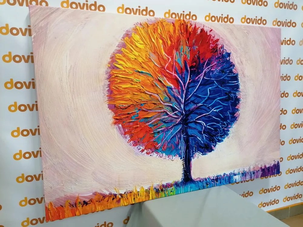 Stampa su tela – Albero acquerello colorato