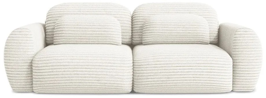 Divano beige allungabile/con contenitore con rivestimento in velluto a coste 266 cm Kini – Makamii