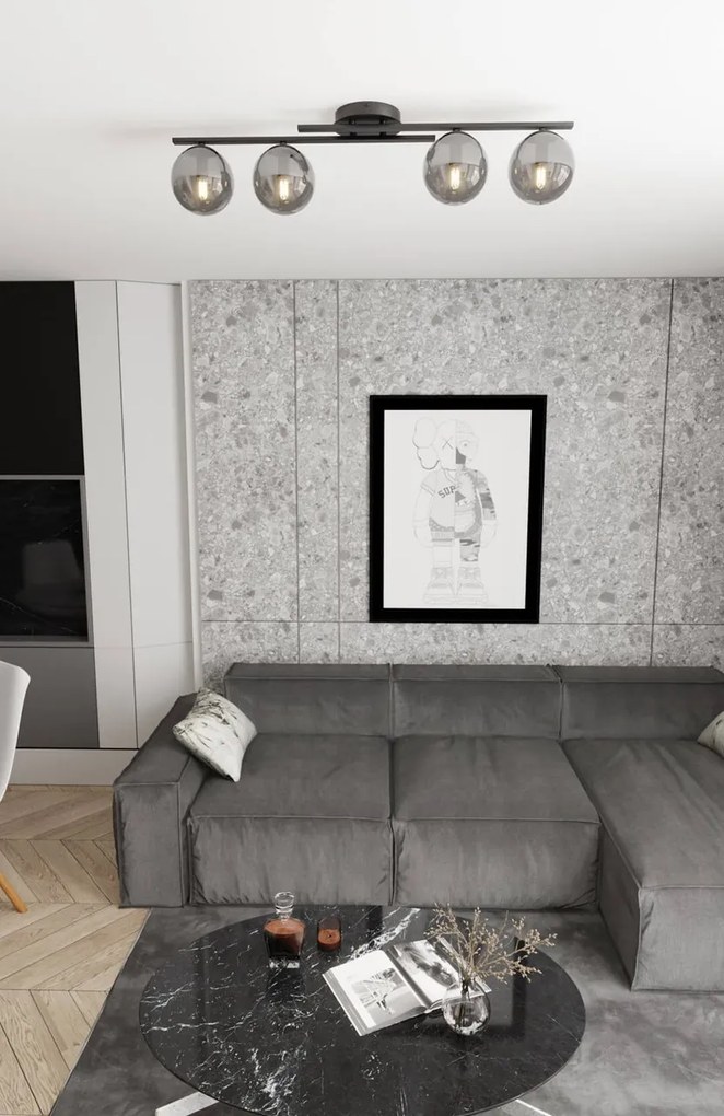 Lampada da soffitto in acciaio KAIRO 4 da interno 4xE14