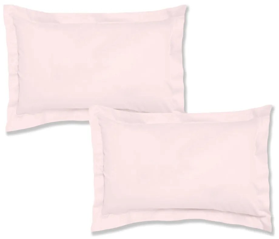 Set di 2 federe in cotone Oxford Blush, 50 x 75 cm Cotton Percale - Bianca