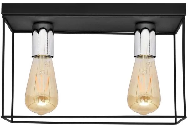 Plafoniera FINN 2xE27/15W/230V nero/cromo