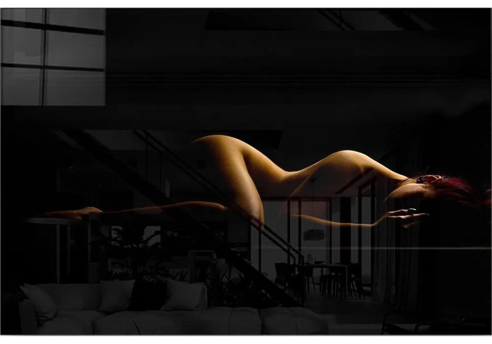 Pittura su vetro 100x70 cm Silhouette - Wallity