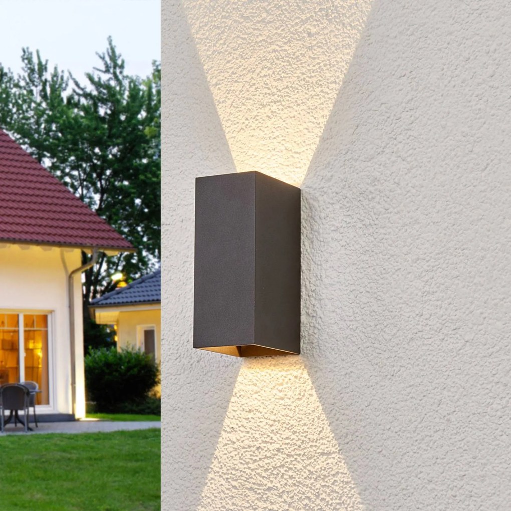 Applique da esterni a LED Mikka Lucande, Nero, Alluminio, Moderno, Applique LED da esterni