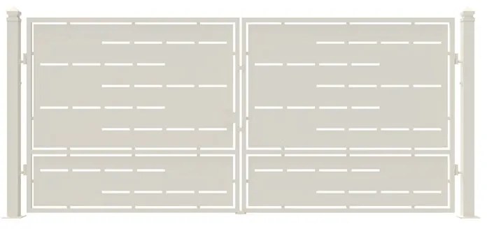 Cancello manuale con serratura elettrica Privacy in ferro, apertura centrale, L 408.5 x H 180 cm, di colore bianco