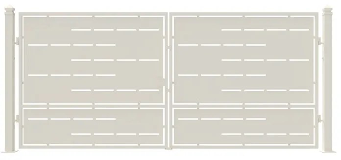 Cancello manuale Privacy in ferro, apertura centrale, L 408.5 x 180 cm, di colore bianco