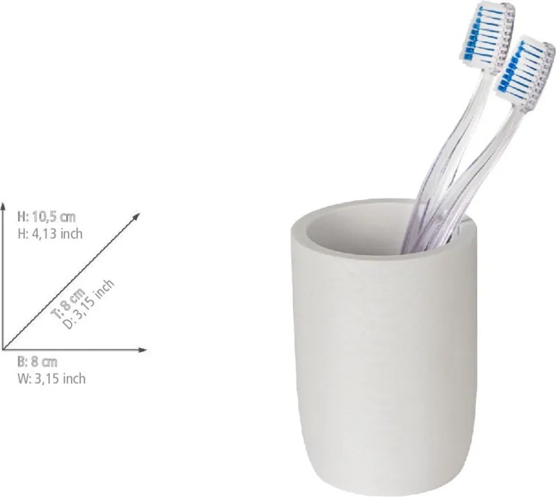 Portaspazzolino bianco opaco in poliresina Altavalle – Wenko