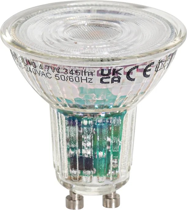 Set di 5 Lampadine LED Smart GU10 da 50mm Trasparenti 4.7W 345 lm 2200-4000K