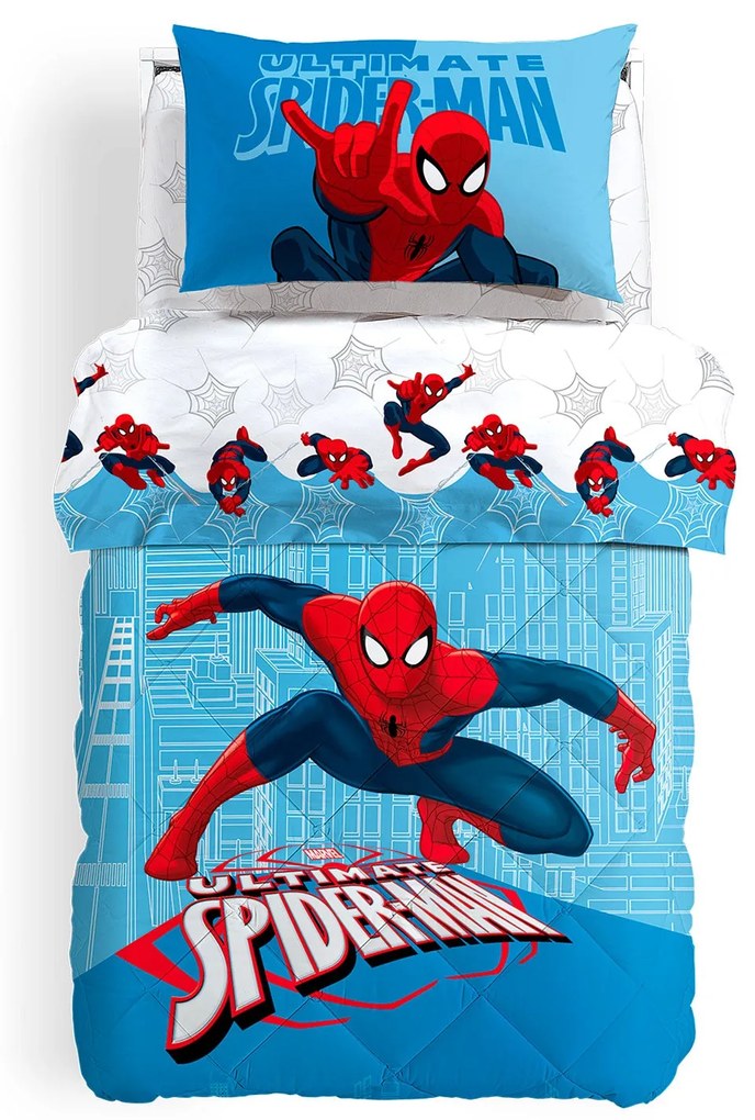 Trapunta Singolo Spider man city Marvel, in cotone CALEFFI