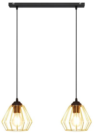 Lampadario a sospensione con filo AGAT 2xE27/15W/230V oro/nero