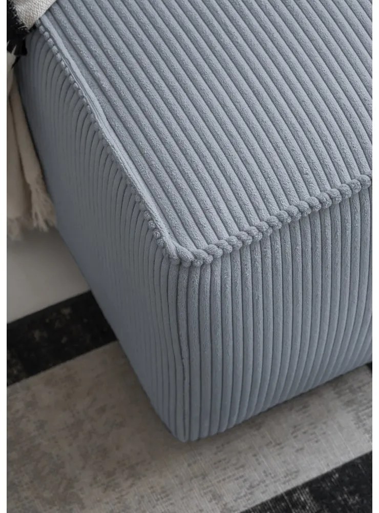 Divano letto angolare in velluto a coste grigio chiaro Brave Dave - Miuform