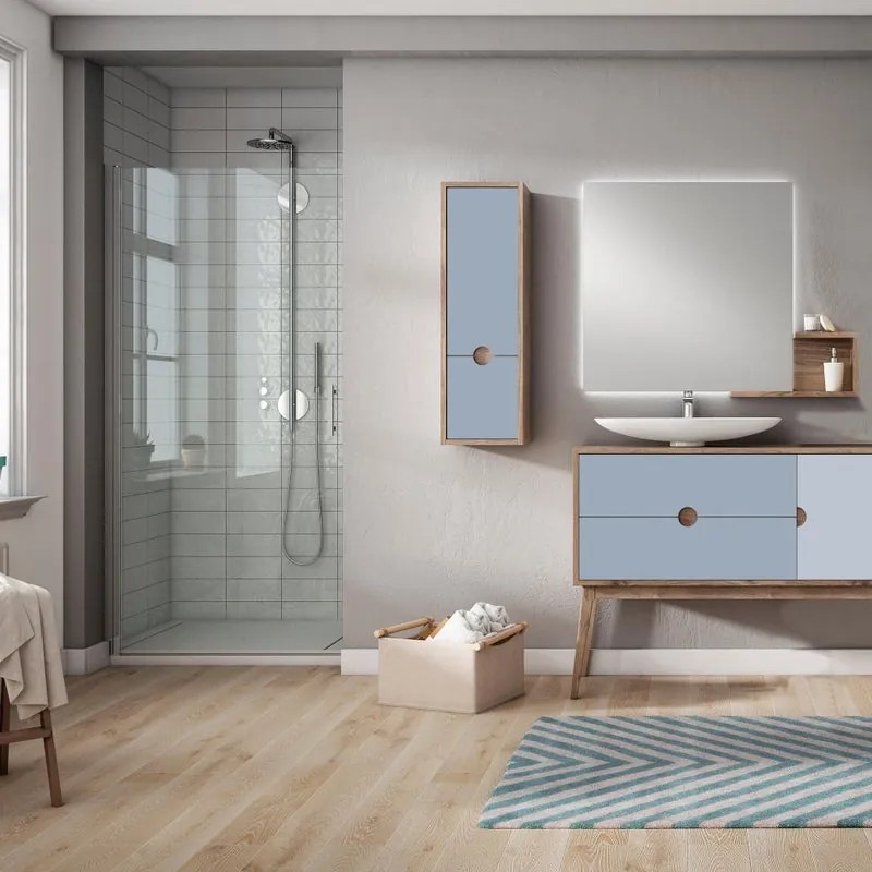 Mobile da bagno sotto lavabo Kompas rovere/celeste L 120 x H 48 x P 45 cm, lavabo non incluso