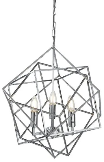 Cube 3lt pendant - metallo cromato lucido