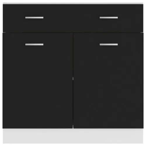 Armadio con Cassetto Nero 80x46x81,5 cm in Truciolato