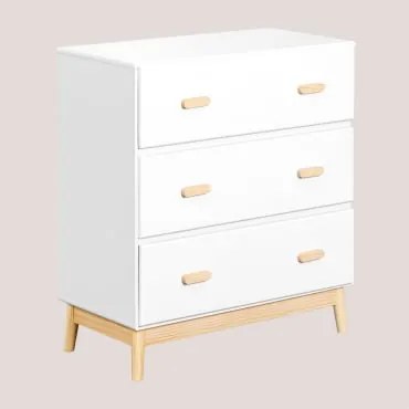 Cassettiera In Mdf E Legno Di Pino Tom Kids Bianco - Sklum