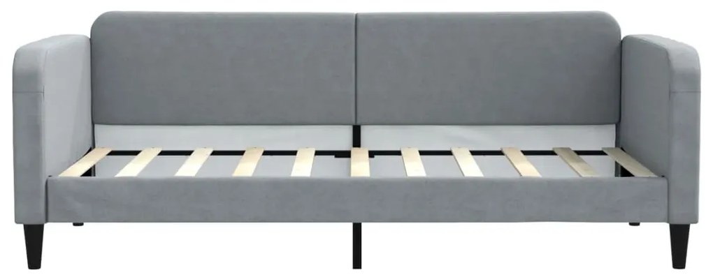 Letto da giorno grigio chiaro 90x190 cm in tessuto